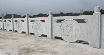 山东芝麻白河道栏杆 石材栏杆