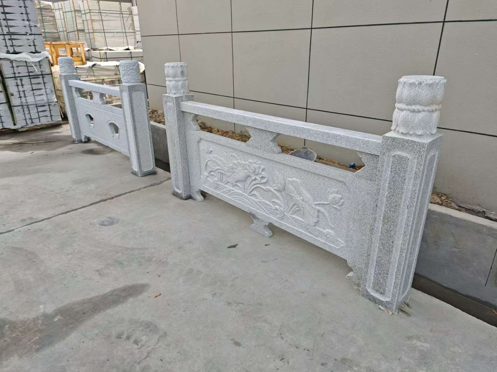 山东芝麻白河道栏杆 石材栏杆