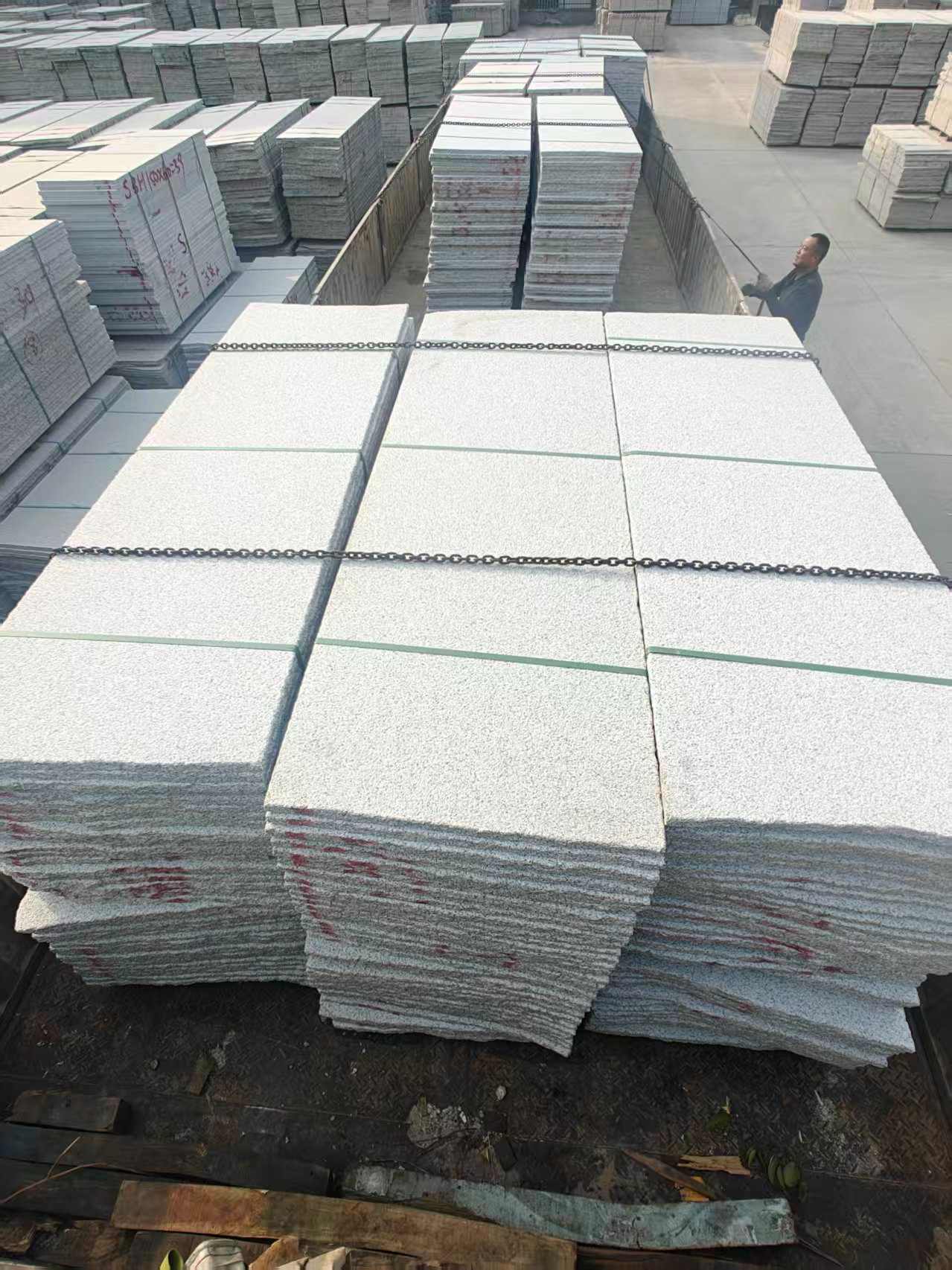 山东芝麻白毛板，石材毛板