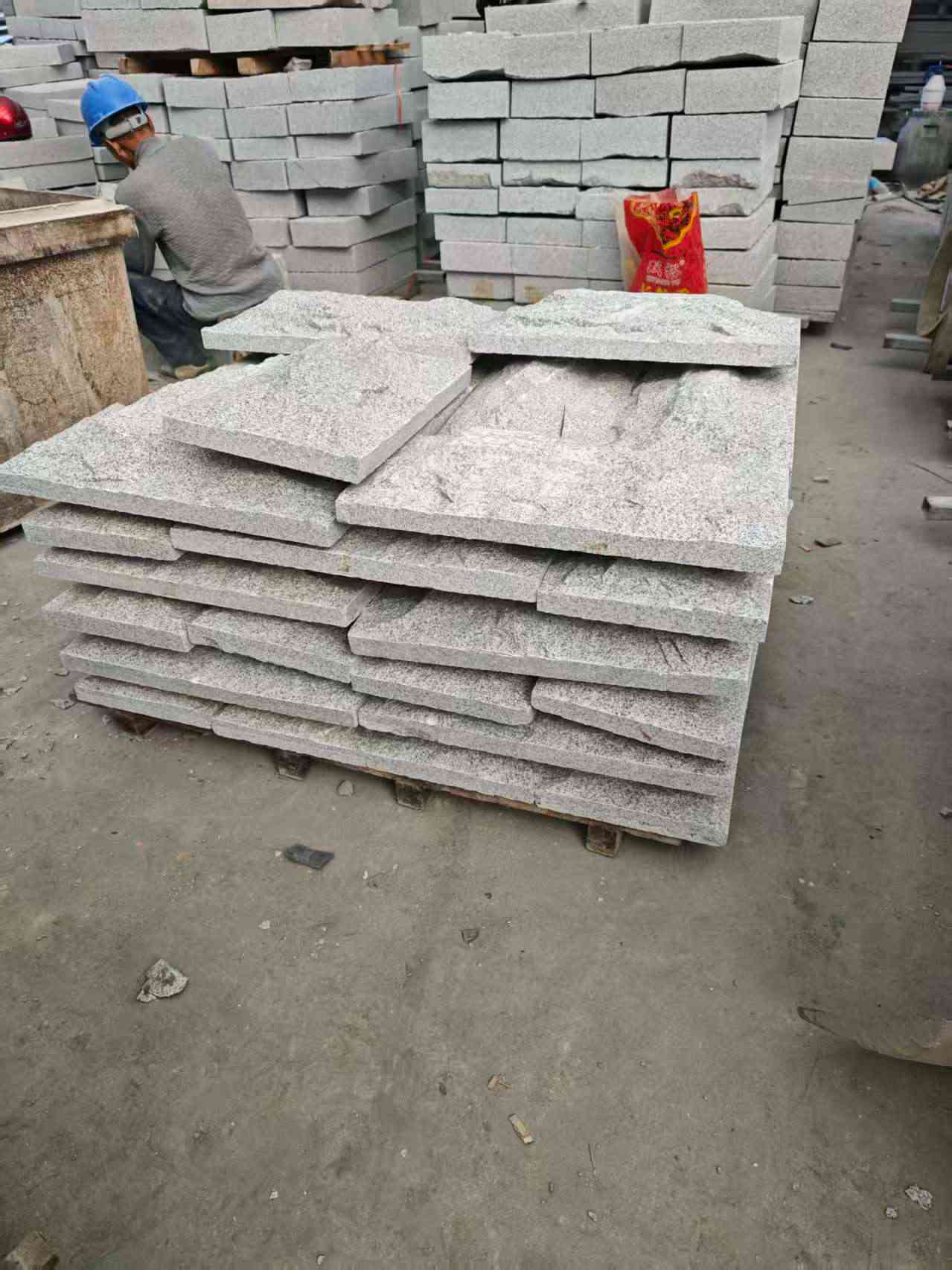 山东芝麻白蘑菇石，自然面